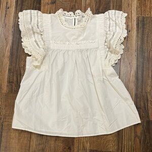 Sea New York Ruffle Crochet Blouse